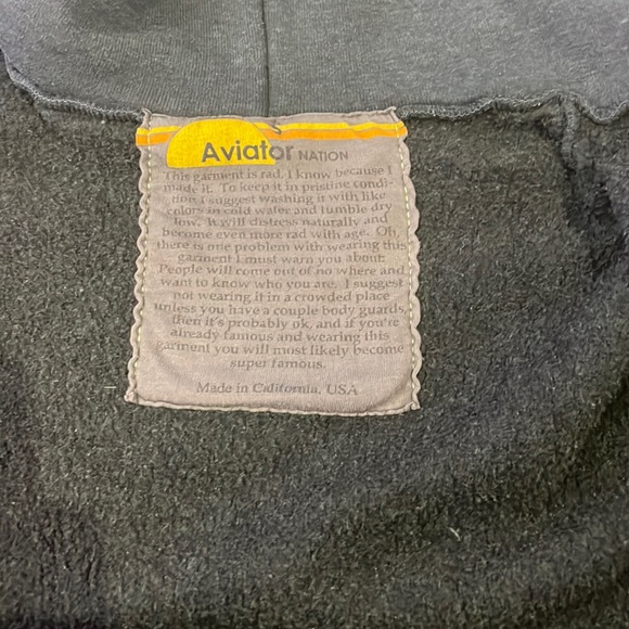 Tops - inside of navy sweatshirt